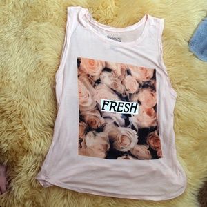 Fresh Rose Pale Pink Blush Tank-Top